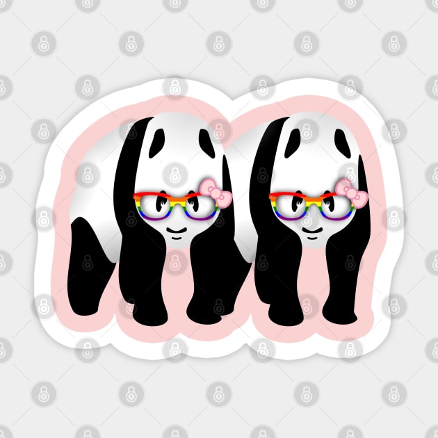 Lesbian Gay Pride Panda Bears Sticker by mailboxdisco
